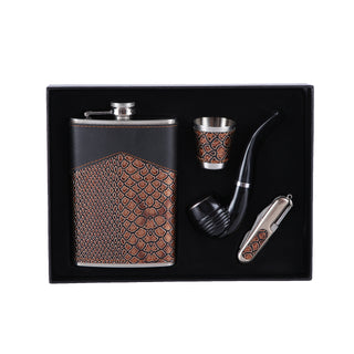 Quality Brown Hip Flask Set 2