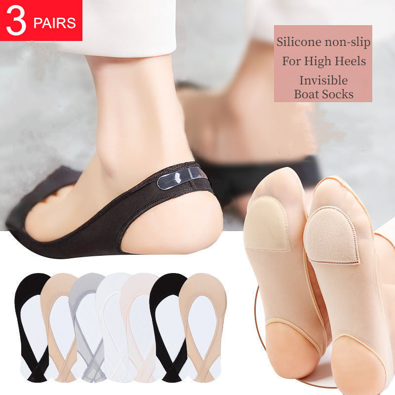 Pairs of Invisible Silicone Non-Slip Socks for High Heels Shoes