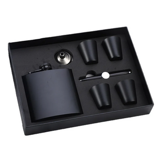 Matte Black High Quality Flask Set