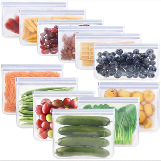 10Pcs/Set Silicone Food Storage Bag